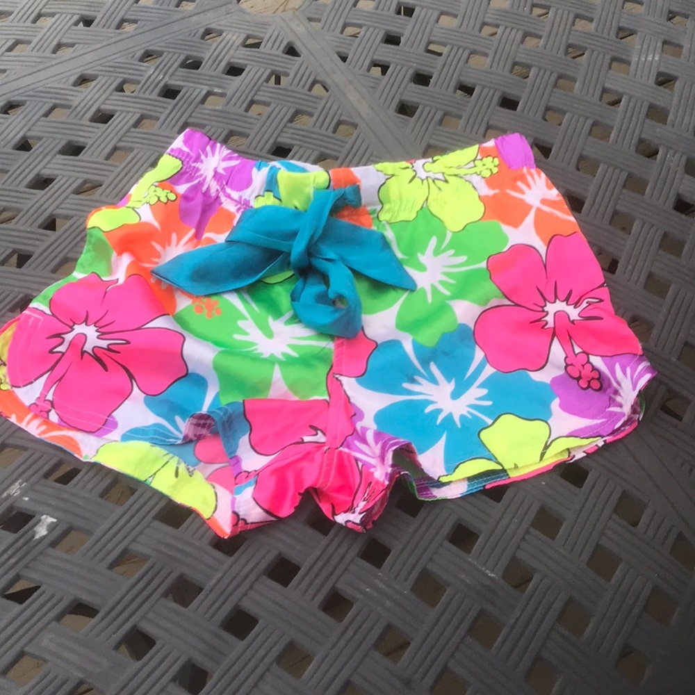 NWT JUSTICE Adorable girls floral satin shorts, Size: 12